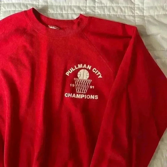 Vintage 90s basketball crewneck sweatshirt 1991 Pullman wa men’s xl - Picture 3 of 3